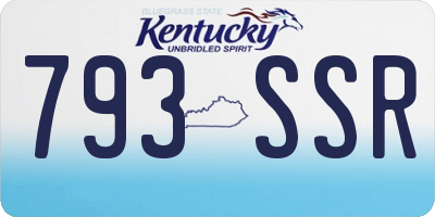 KY license plate 793SSR