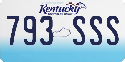 KY license plate 793SSS