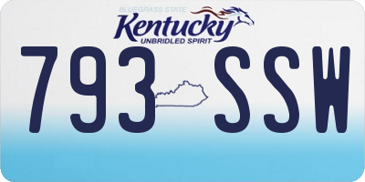 KY license plate 793SSW