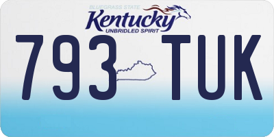 KY license plate 793TUK