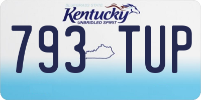 KY license plate 793TUP