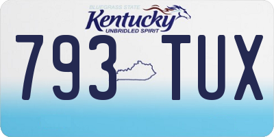KY license plate 793TUX