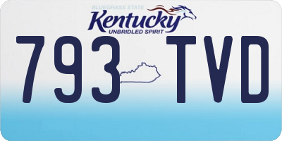KY license plate 793TVD