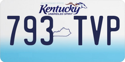 KY license plate 793TVP
