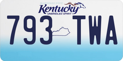 KY license plate 793TWA
