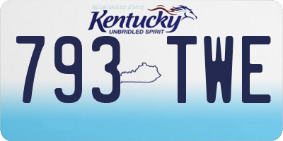 KY license plate 793TWE