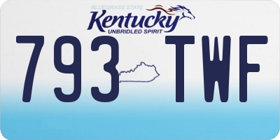 KY license plate 793TWF