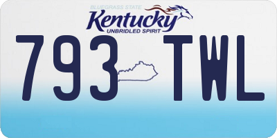 KY license plate 793TWL