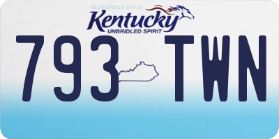 KY license plate 793TWN