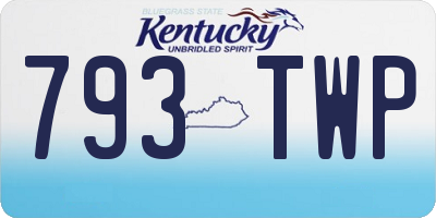 KY license plate 793TWP