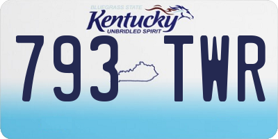 KY license plate 793TWR