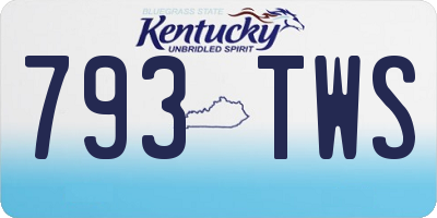 KY license plate 793TWS