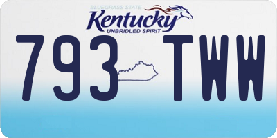 KY license plate 793TWW