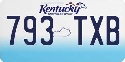KY license plate 793TXB