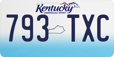 KY license plate 793TXC