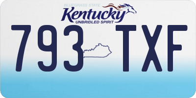 KY license plate 793TXF