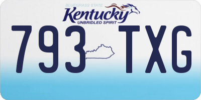 KY license plate 793TXG
