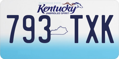 KY license plate 793TXK
