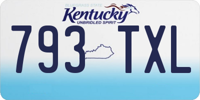 KY license plate 793TXL