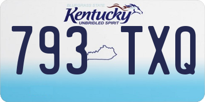 KY license plate 793TXQ