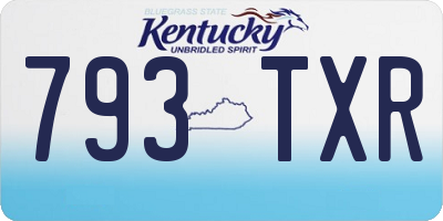 KY license plate 793TXR