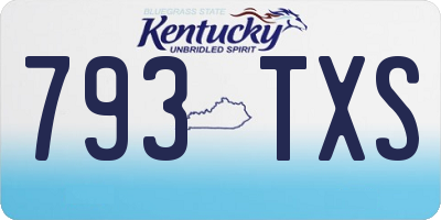 KY license plate 793TXS