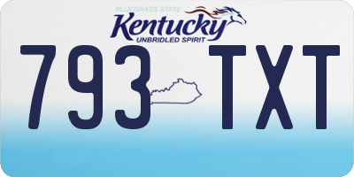 KY license plate 793TXT