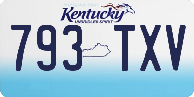 KY license plate 793TXV
