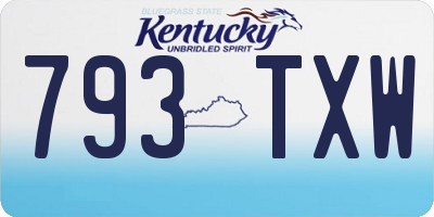 KY license plate 793TXW