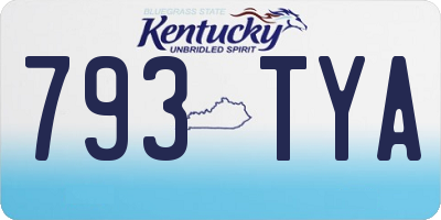 KY license plate 793TYA