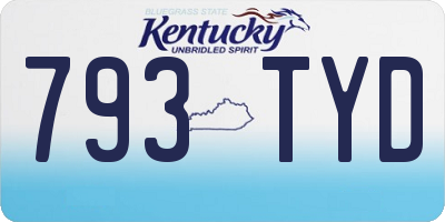 KY license plate 793TYD