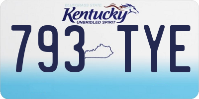 KY license plate 793TYE