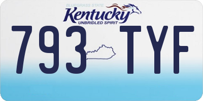 KY license plate 793TYF