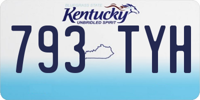 KY license plate 793TYH