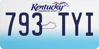 KY license plate 793TYI