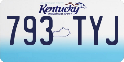 KY license plate 793TYJ