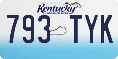 KY license plate 793TYK
