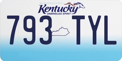 KY license plate 793TYL