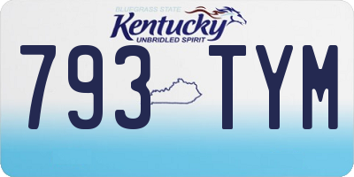 KY license plate 793TYM