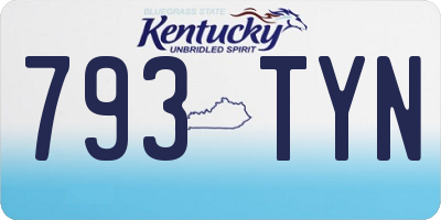 KY license plate 793TYN