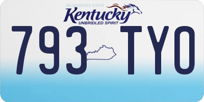 KY license plate 793TYO