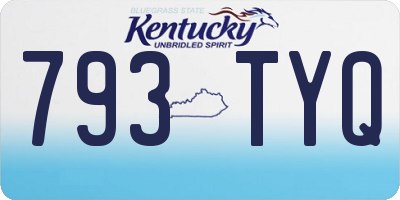 KY license plate 793TYQ
