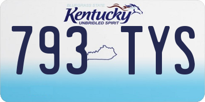 KY license plate 793TYS