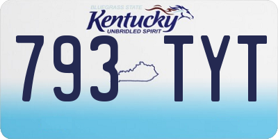 KY license plate 793TYT