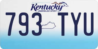 KY license plate 793TYU