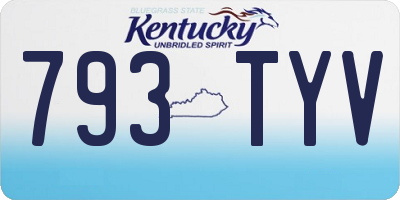 KY license plate 793TYV