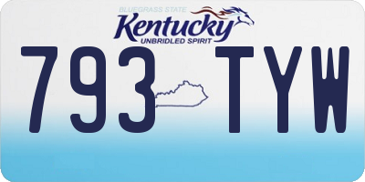 KY license plate 793TYW