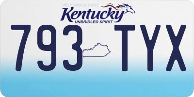 KY license plate 793TYX