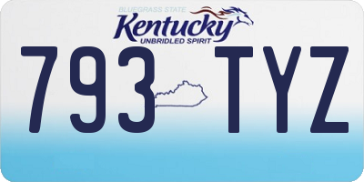 KY license plate 793TYZ