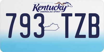 KY license plate 793TZB